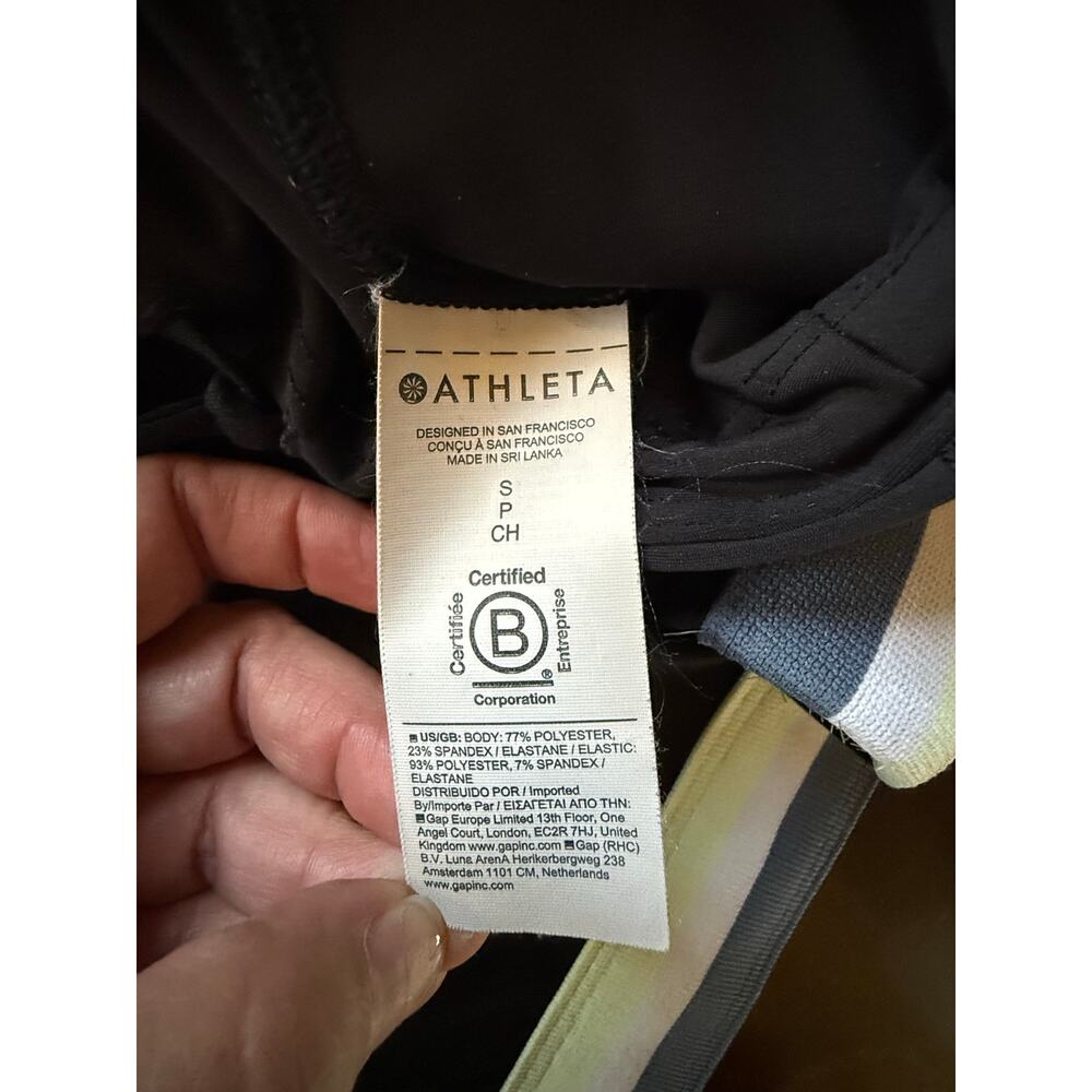 Athleta Interval Side Stripe Leggings S Black Activewear Training Workout Gym - Picture 7 of 15